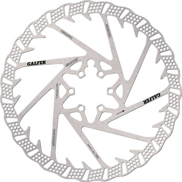 【USA在庫あり】 ガルファー GALFER Shark 6-Bolt 自転車ブレーキローター シルバー 1711-2008 HD店