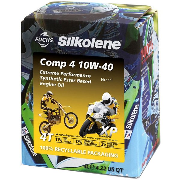 シルコリン SILKOLENE 4st エンジンオイル COMP 4 10W-40 XP 4リットル SIL602013507 HD店