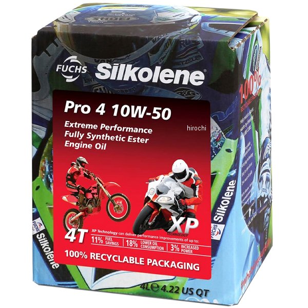 シルコリン SILKOLENE 4st エンジンオイル PRO 4 10W-50 XP 4リットル SIL602013682 HD店