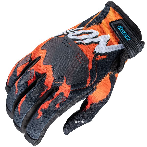 アイコン ICON 2024年秋冬モデル グローブ HOOLIGAN RAD DAWN オレンジ 2XLサイズ 3301-4861 HD店