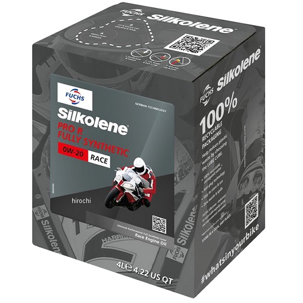 シルコリン SILKOLENE エンジンオイル PRO R 0W-20 4L SIL602013750 HD店|ヒロチー商事 ハーレー 店
