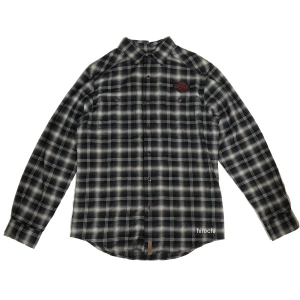 【即納】 ハーレー純正 新品 長袖 シャツ ヘリンボーン ボタンダウン チェック グレー Mサイズ 96584-19VM/000m HD店