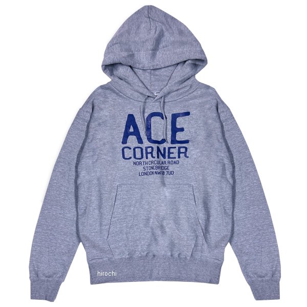 エースカフェロンドン ACE CAFE LONDON 2024年秋冬モデル プルオーバー フーディー ACE CORNER ヘザーグレー XLサイズ AC001PP HD店