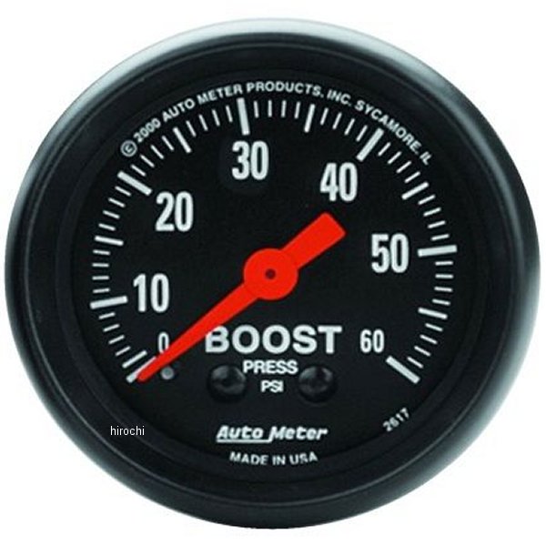 【USA在庫あり】 オートメーター Autometer Z-Series 52mm 0-60 PSI メカニカル ブーストゲージ atm2617 HD店