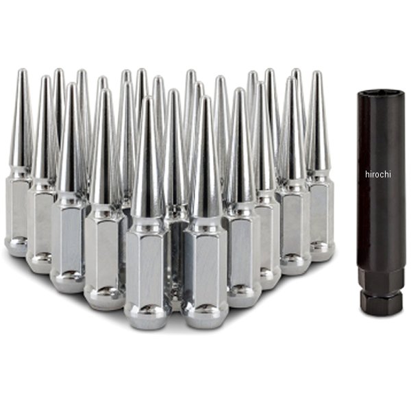 【USA在庫あり】 Mishimoto スチール スパイク ラグナット M12 x 1.5 24個セット クローム misMMLG-SP1215-24CH HD店