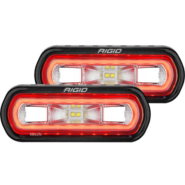 【USA在庫あり】 Rigid Industries SR-L シリーズ Surface マウント LED Spreader ペア w/ レッド Halo Universal rig53122 HD店