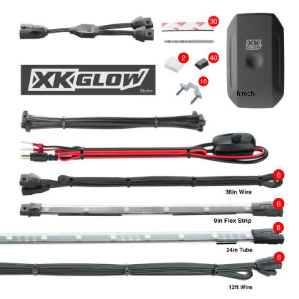 【USA在庫あり】 XK Glow Flex Strip Million Color XKクローム Smartphone App Undercar Kit 8x24In Slim Tube + 6x10In xkgKS-Car-Advance HD店