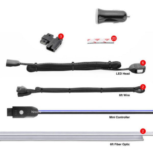 【USA在庫あり】 XK Glow ファイバー Optic Roll 6pc LED Head XKクローム Controlled ファイバー Optic LED Accent Light Kit 2pc 6ft xkgXK-FO-ADV HD店