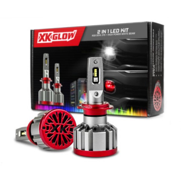 【USA在庫あり】 XK Glow RGB 2In1 LED ヘッドライト Bulb Million Color XKクローム App RGB/LED ヘッドライトキット 2x H11 xkgXK045004-H11 HD店