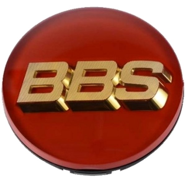【USA在庫あり】 BBS センターキャップ - 70mm Red w/ Gold 3D Logo (4-tab) bbs56.24.126 HD店