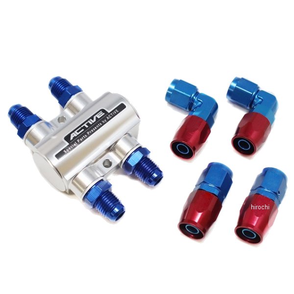アクティブ ACTIVE サーモスタットキット #6 ストレートフィッティング2個/90°フィッティング2個付 シルバー AC1342316 HD店|ヒロチー商事 ハーレー 店