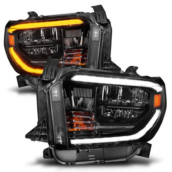 【USA在庫あり】 ANZO 2014-2021 トヨタ タンドラ LED Crystal ヘッドライト w/ Switchback ブラック Housing w/ DRL anz111533 HD店