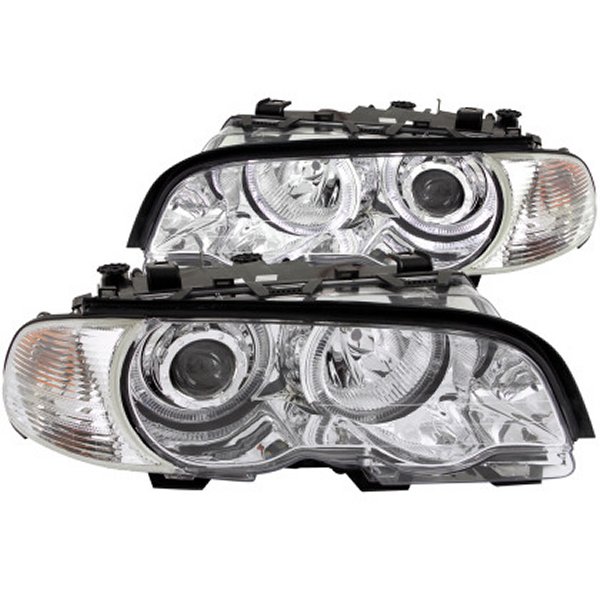【USA在庫あり】 ANZO 2000-2003 BMW 3シリーズ E46 プロジェクターヘッドライト w/ Halo Chrome anz121268 HD店