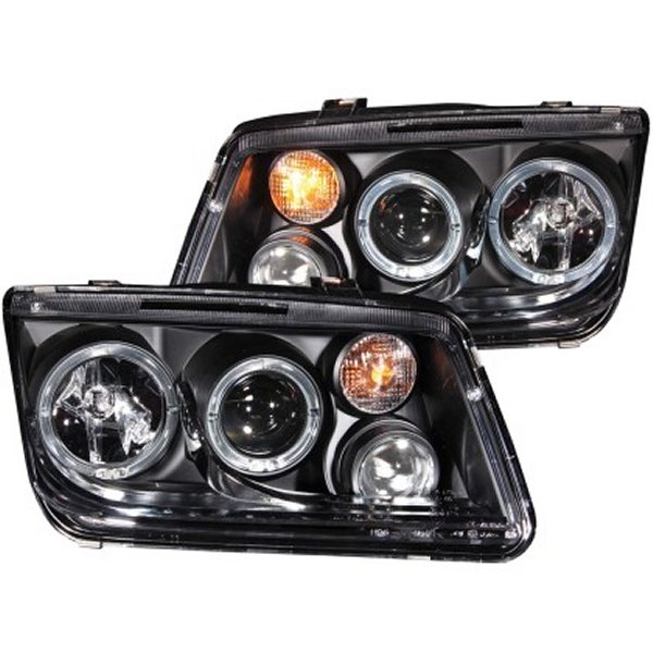 【USA在庫あり】 ANZO 1999-2005 フォルクスワーゲン Jetta プロジェクターヘッドライト w/ Halo ブラック (CCFL) anz121369 HD店