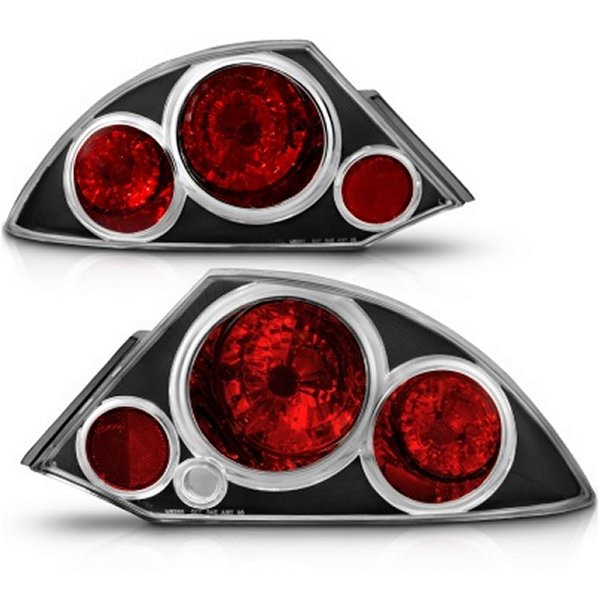 【USA在庫あり】 ANZO 2000-2005 ミツビシ Eclipse Taillights Black anz221081 HD店