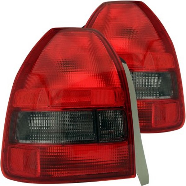 【USA在庫あり】 ANZO 1996-2000 ホンダ Civic Taillights Red/Smoke anz221193 HD店