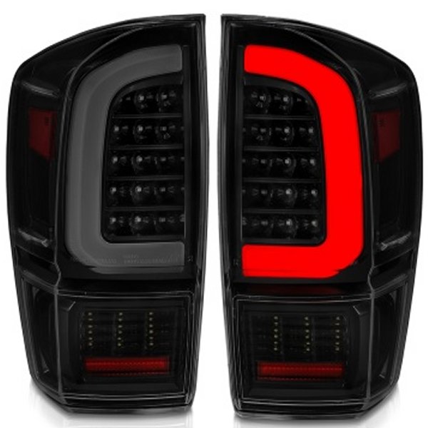 【USA在庫あり】 ANZO 16-21 トヨタ Tacoma LED Tail Lights - w/ Light Bar Sequential ブラック Housing & Smoke Lens anz311401 HD店