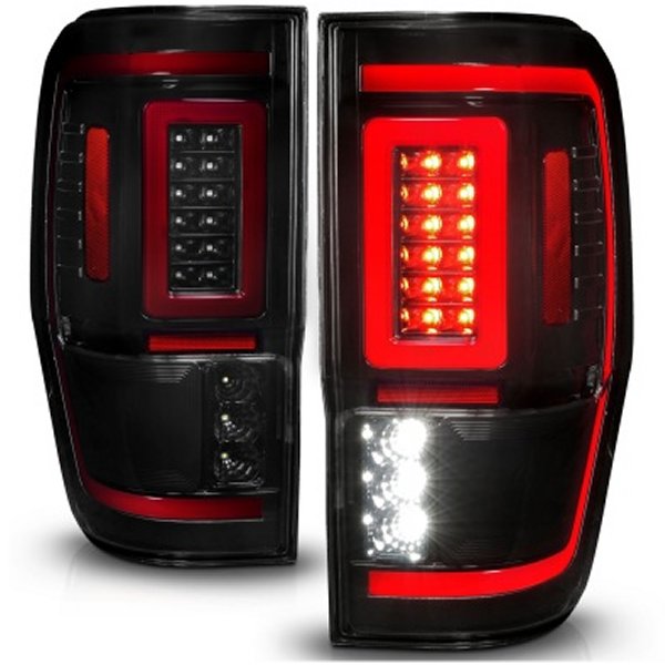 【USA在庫あり】 ANZO 19-22 フォード Ranger Full LED Taillights w/ Lightbar Sequential Signal ブラック Housing/Smoke Lens anz311447 HD店