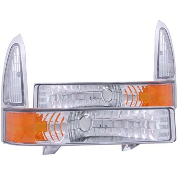【USA在庫あり】 ANZO 2000-2004 フォード Excursion Euro Parking Lights クローム w/ Amber Reflector anz511039 HD店