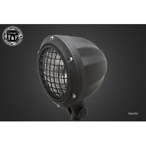 ガレージT＆F 4インチビレットヘッドライト ブラック クリアレンズ仕様、スティード400 ステーDセット 6112630 HD店