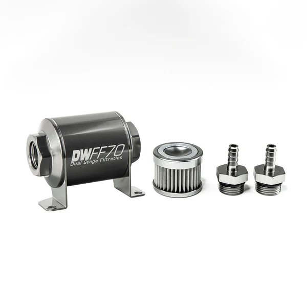 【USA在庫あり】 DeatschWerks Stainless Steel 5/16in 10 Micron Universal Inline フューエル フィルター Housing キット (70mm) dwk8-03-070-010K-516 HD店 17,445円