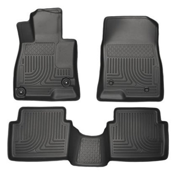 【USA在庫あり】 Husky Liners WeatherBeater 14 マツダ 3 Hatch&Sedan フロント & Second Row ブラック フロアライナー hsl98651 HD店