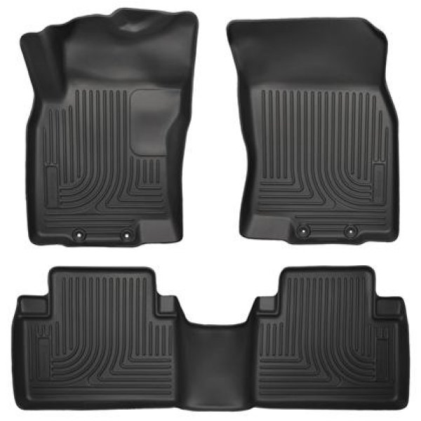 【USA在庫あり】 Husky Liners WeatherBeater 14 Nissan Rogue Front & Second Row Black Floor Liners hsl98671 HD店