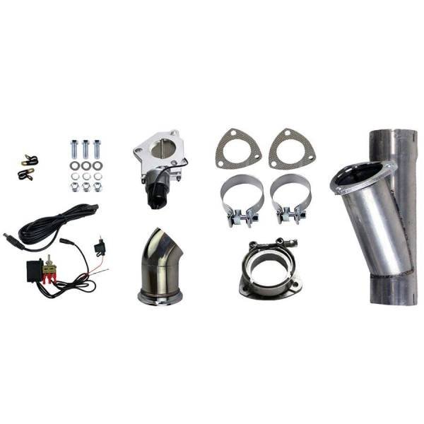 【USA在庫あり】 Granatelli 2.25in Aluminized Mild Steel Electronic Exhaust Cutout w/Slip Fit & Band クランプ gms303522 HD店