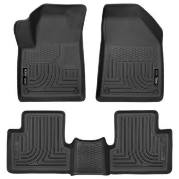 【USA在庫あり】 Husky Liners 15-22 Jeep Cherokee WeatherBeater Combo Black Floor Liners hsl99091 HD店