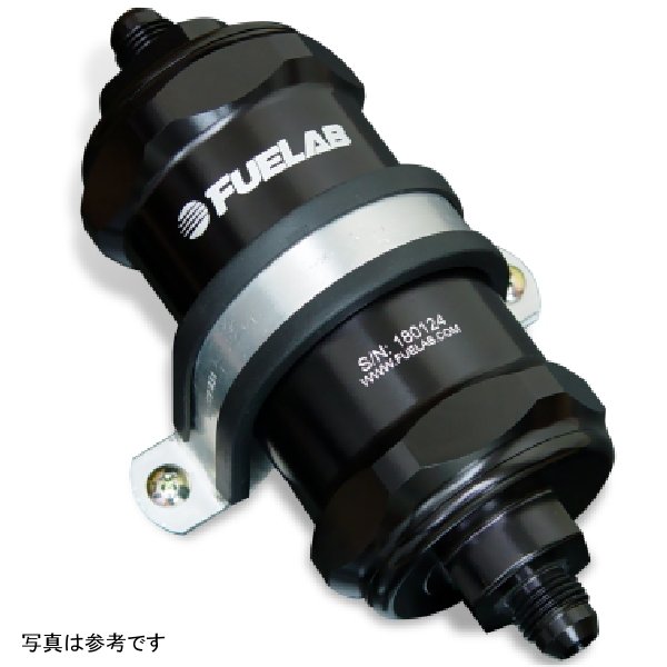 【USA在庫あり】 Fuelab 818 インライン燃料フィルター 標準 - 6AN In/Out 10ミクロンファブリック ブラック flb81801-1 HD店