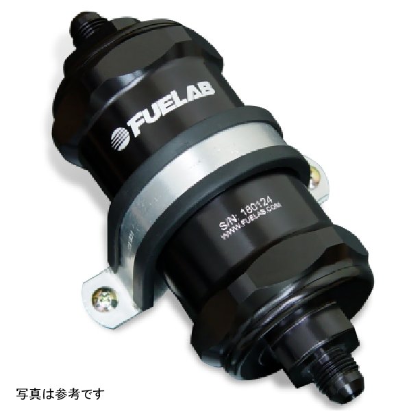 【USA在庫あり】 Fuelab 818 インライン燃料フィルター 標準 - 8AN In/Out 6ミクロングラスファイバー ブラック flb81832-1 HD店