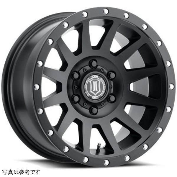 【USA在庫あり】 ICON Compression 17x8.5 5x5 -6mm オフセット 4.5in BS 71.5mm Bore Satin ブラック ホイール ico2017857345SB HD店