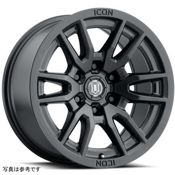 【USA在庫あり】 ICON Vector 6 17x8.5 6x135 6mm オフセット 5in BS 87.1mm Bore Satin ブラック ホイール ico2417856350SB HD店