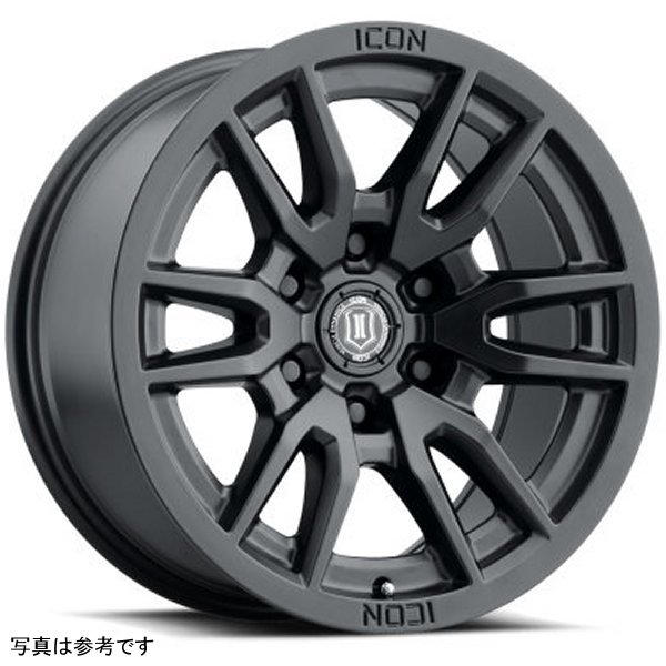 【USA在庫あり】 ICON Vector 6 17x8.5 6x5.5 0mm オフセット 4.75in BS 106.1mm Bore Satin ブラック ホイール ico2417858347SB HD店