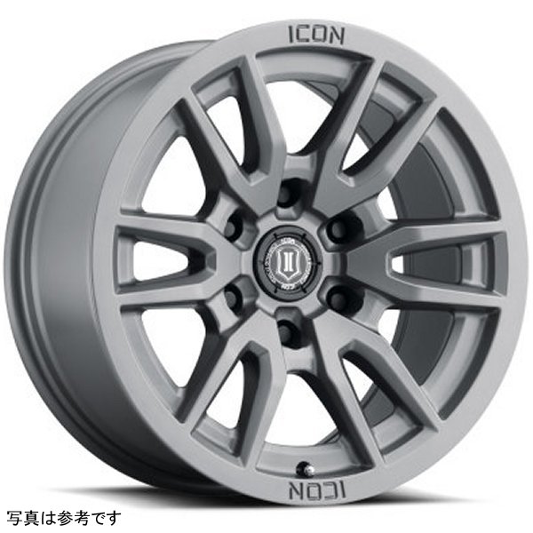 【USA在庫あり】 ICON Vector 6 17x8.5 6x5.5 0mm オフセット 4.75in BS 106.1mm Bore Titanium ホイール ico2417858347TT HD店