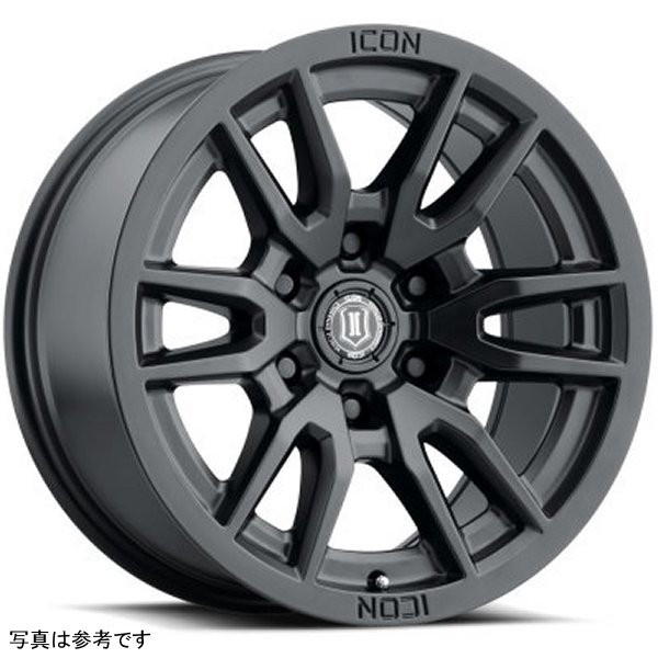 【USA在庫あり】 ICON Vector 6 17x8.5 6x5.5 25mm オフセット 5.75in BS 95.1mm Bore Satin ブラック ホイール ico2417859057SB HD店