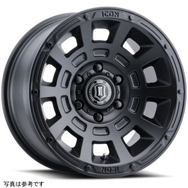 【USA在庫あり】 ICON Thrust 17x8.5 6x5.5 0mm オフセット 4.75in BS Satin ブラック ホイール ico2817858347SB HD店