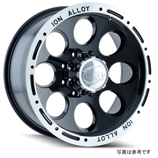 【USA在庫あり】 ION Type 174 17x9 / 6x139.7 BP / 0mm Offset / 106mm Hub Black/Machined Wheel ion174-7983B HD店