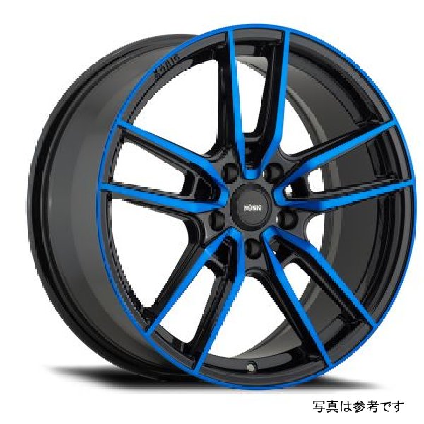 【USA在庫あり】 Konig Myth 18x8 5x108 ET43 Gloss ブラック w/ ブルー Tinted クリアcoat kngMY8850843F HD店
