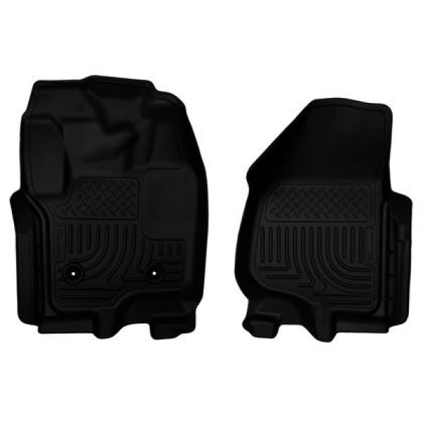 【USA在庫あり】 Husky Liners 12年-15年 フォード Super Duty Crew & Extended Cab WeatherBeater フロント Row ブラック フロアライナー hsl18701 HD店