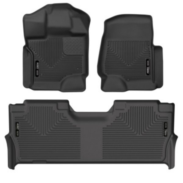 【USA在庫あり】 Husky Liners 21-23 Ford F-150 CC SC X-Act Contour Front & Second Row Seat Floor Liners - Black hsl53468 HD店
