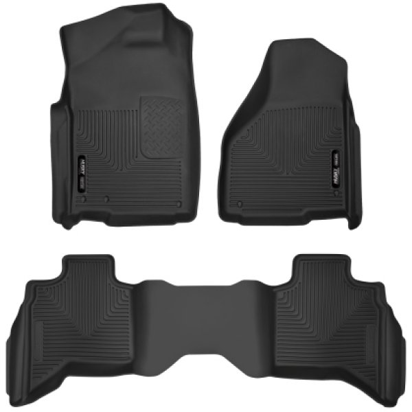 【USA在庫あり】 Husky Liners 10年-18年 ダッジ Ram 1500 Quad Cab X-Act Contour フロント & Second Seat フロアライナー - ブラック hsl53628 HD店