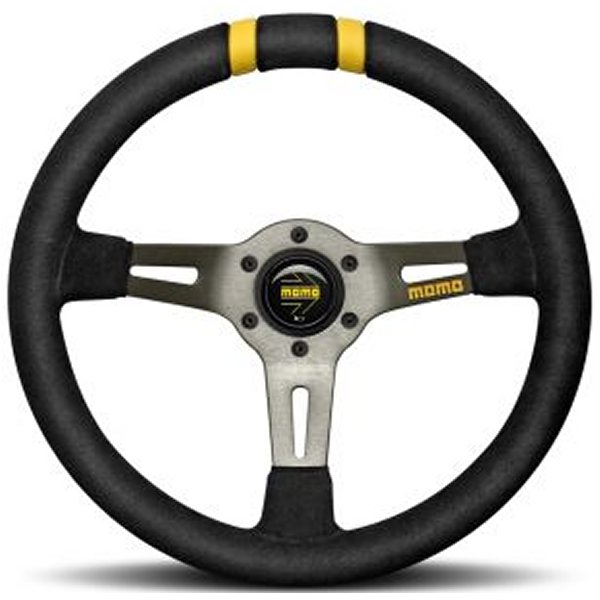 【USA在庫あり】 Momo MODDRIFT ステアリングホイール 330 mm - ブラックスウェード/Anth Spokes/2 Stripes momR1907/33S HD店