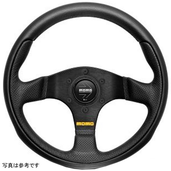 【USA在庫あり】 Momo Team ステアリングホイール 300 mm - 4 ブラック Leather/ブラック Spokes momTEA30BK0B HD店