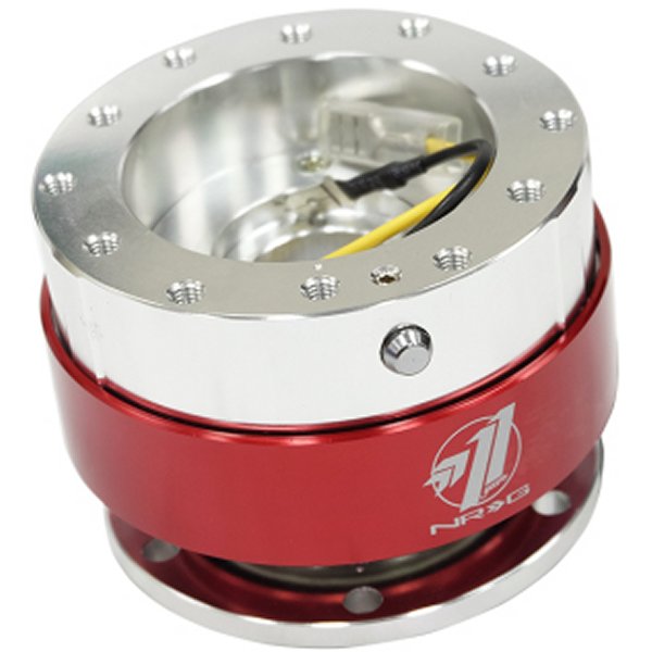 【USA在庫あり】 NRG Quick Release - Silver Body/ Red クローム Ring nrgSRK-100RD HD店