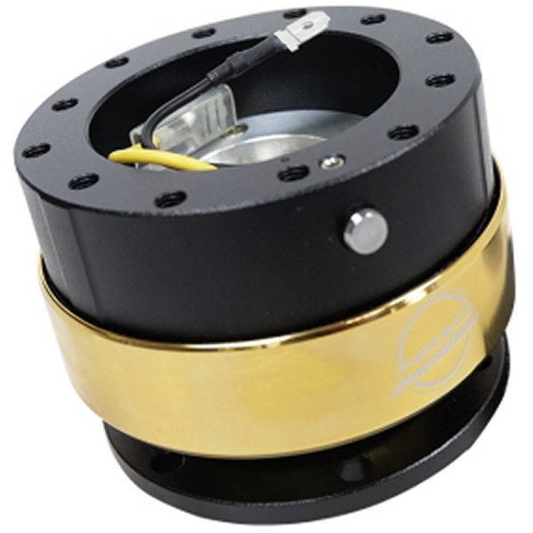 【USA在庫あり】 NRG Quick Release Gen 2.0 ブラック Body / クローム Gold Ring nrgSRK-200BK-CG HD店