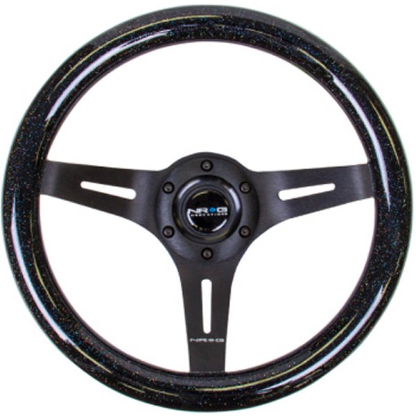 【USA在庫あり】 NRG Classic Wood Grain ステアリングホイール (310mm) ブラック Sparkle w/Blk 3-Spoke Center nrgST-310BSB-BK HD店