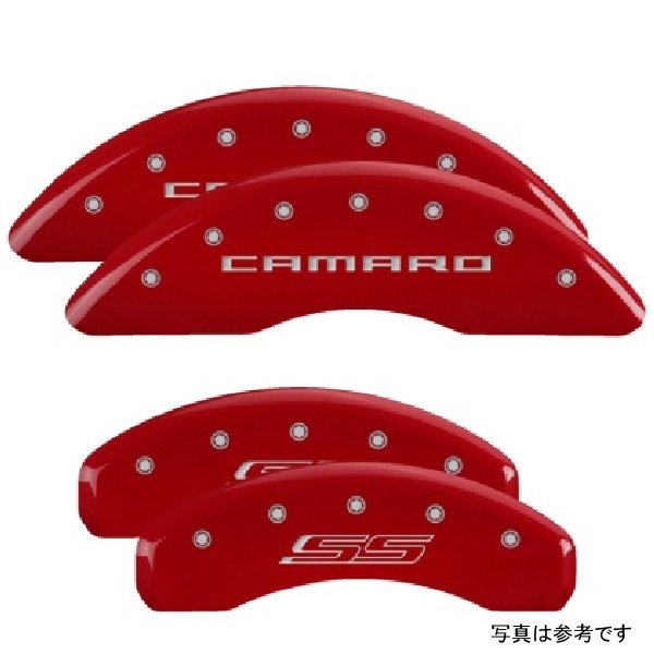 【USA在庫あり】 MGP 4 Caliper Covers Engraved フロント Gen 5/Camaro Engraved リヤ Gen 5/SS レッド フィニッシュ シルバー ch mgp14241SCS5RD HD店