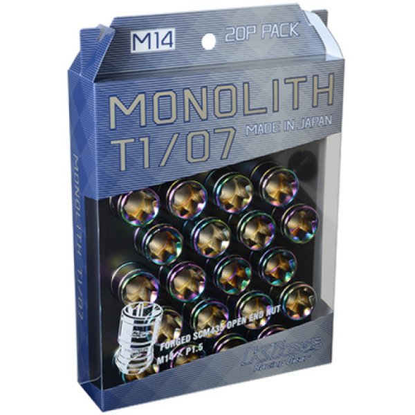 【USA在庫あり】 Project Kics 14 x 1.5 Neochrome T1/07 Monolith Lug Nuts - 20 Pcs pjkWMN04N HD店