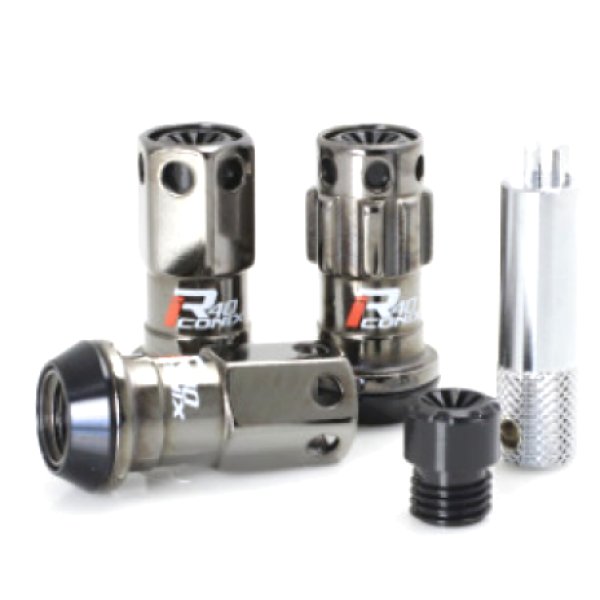【USA在庫あり】 Project Kics 12X1.25 R40 Iconix Classical Lug Nuts w/ ブラック Plastic Cap - 16+4 pjkWRIF13CK HD店